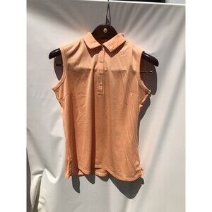 NWT Ladies BERMUDA SANDS Sleeveless Golf Polo Shirt 'Gigi Peach Cobbler' Medium